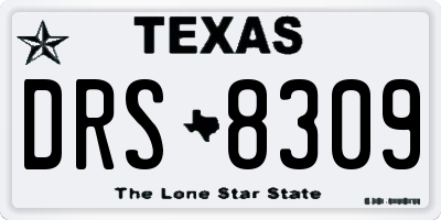 TX license plate DRS8309