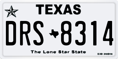 TX license plate DRS8314