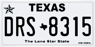 TX license plate DRS8315