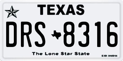 TX license plate DRS8316