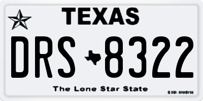 TX license plate DRS8322