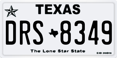 TX license plate DRS8349
