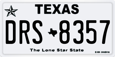 TX license plate DRS8357