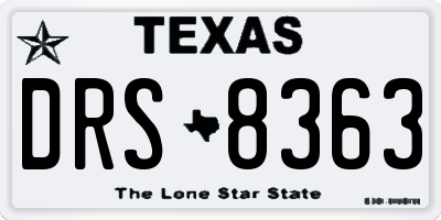 TX license plate DRS8363