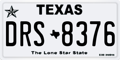 TX license plate DRS8376