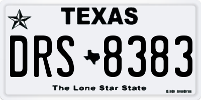 TX license plate DRS8383