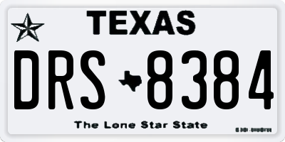 TX license plate DRS8384