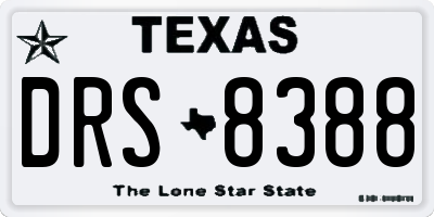 TX license plate DRS8388