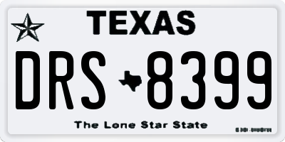 TX license plate DRS8399