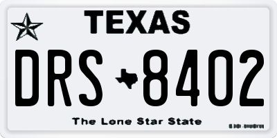 TX license plate DRS8402