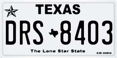 TX license plate DRS8403