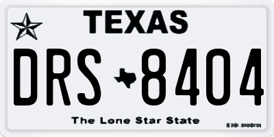 TX license plate DRS8404