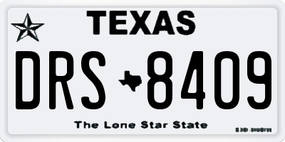 TX license plate DRS8409