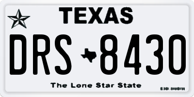 TX license plate DRS8430