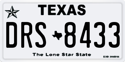 TX license plate DRS8433