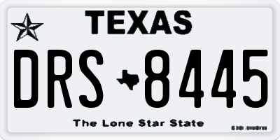 TX license plate DRS8445