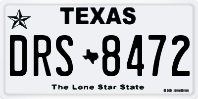 TX license plate DRS8472