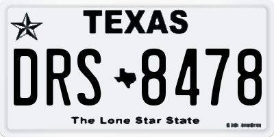TX license plate DRS8478
