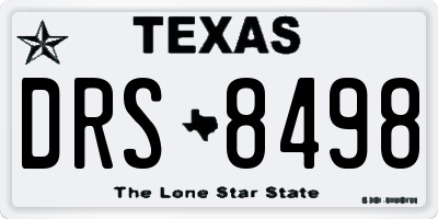 TX license plate DRS8498