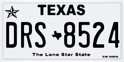 TX license plate DRS8524