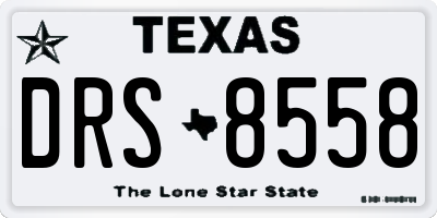 TX license plate DRS8558