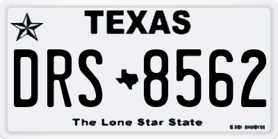 TX license plate DRS8562