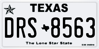 TX license plate DRS8563