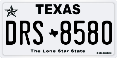 TX license plate DRS8580