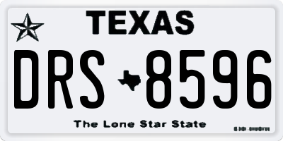 TX license plate DRS8596