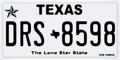 TX license plate DRS8598