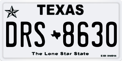 TX license plate DRS8630