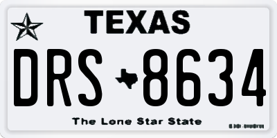 TX license plate DRS8634