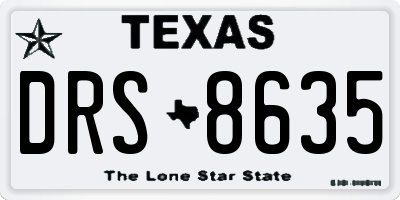TX license plate DRS8635