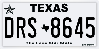 TX license plate DRS8645