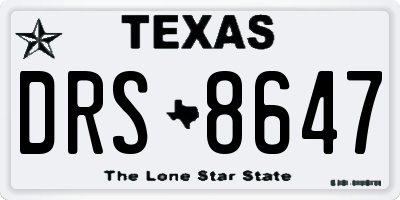 TX license plate DRS8647