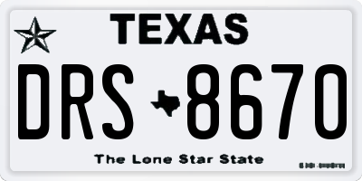 TX license plate DRS8670