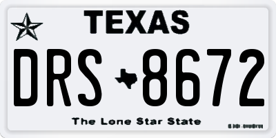 TX license plate DRS8672