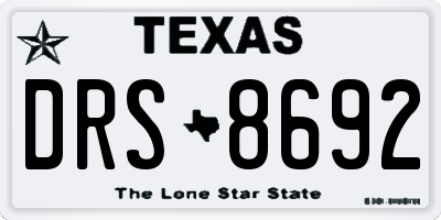 TX license plate DRS8692