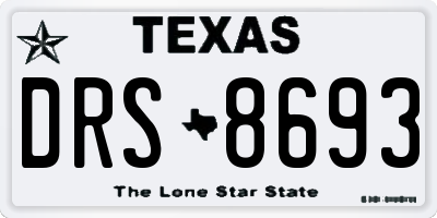 TX license plate DRS8693