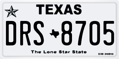 TX license plate DRS8705