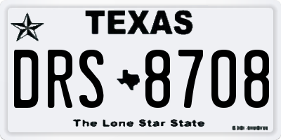 TX license plate DRS8708