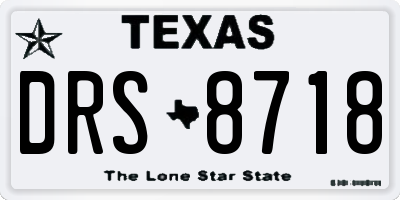 TX license plate DRS8718