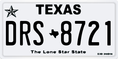 TX license plate DRS8721