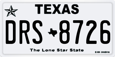 TX license plate DRS8726