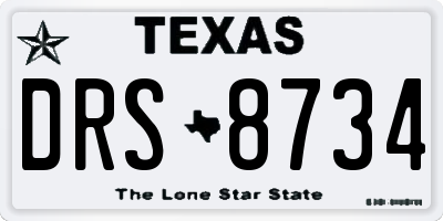 TX license plate DRS8734