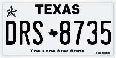 TX license plate DRS8735