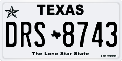 TX license plate DRS8743