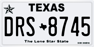 TX license plate DRS8745