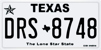 TX license plate DRS8748
