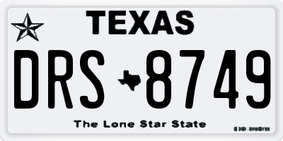 TX license plate DRS8749